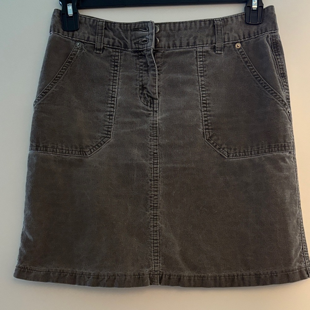 Halogen Women's Corduroy A-Line mini  Skirt in Gray